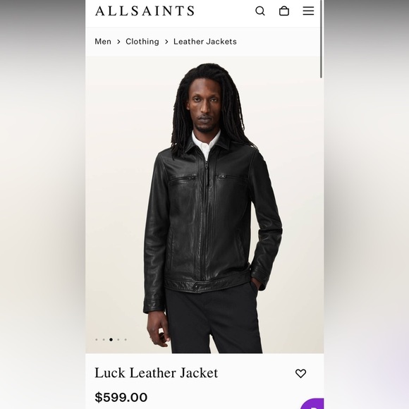 All Saints Black Leather Jacket - Picture 1 of 3